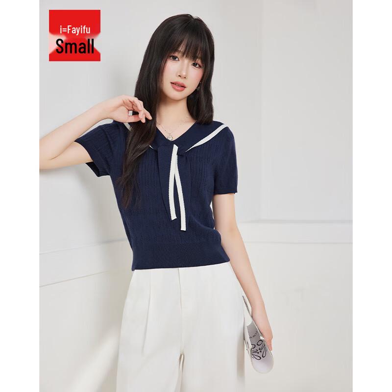 

IEF Women s 2025 Korean Style Short Sleeve Knit Top M