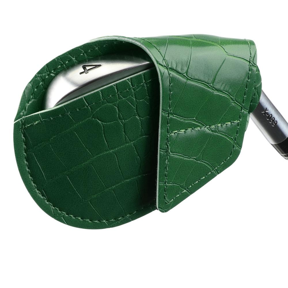 PU Leather Golf Iron Headcover Crocodile Pattern Wear Resistant Golf Wedges Head Cover Waterproof Dustproof Golf Club Head Cover