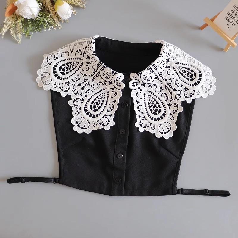 Big Lapel Lace Detachable Collar For Women  New Ladies  False Fake Collar Shirt Removable Nep Blouse Kraagie Faux Col