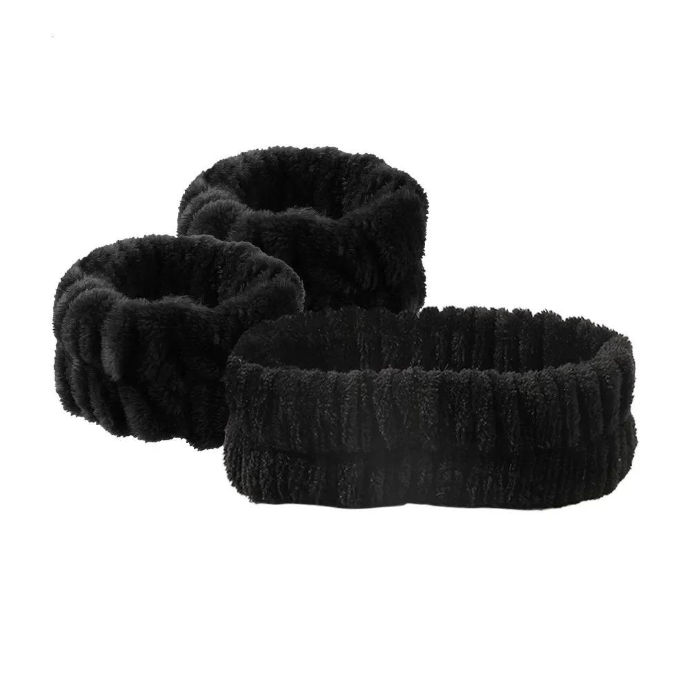 1/2/3pcs Bow Headband Wristband Set Towel Elastic Soft Washing Face Shower Make Up Yoga Sports Skincare Headband For Women Girls