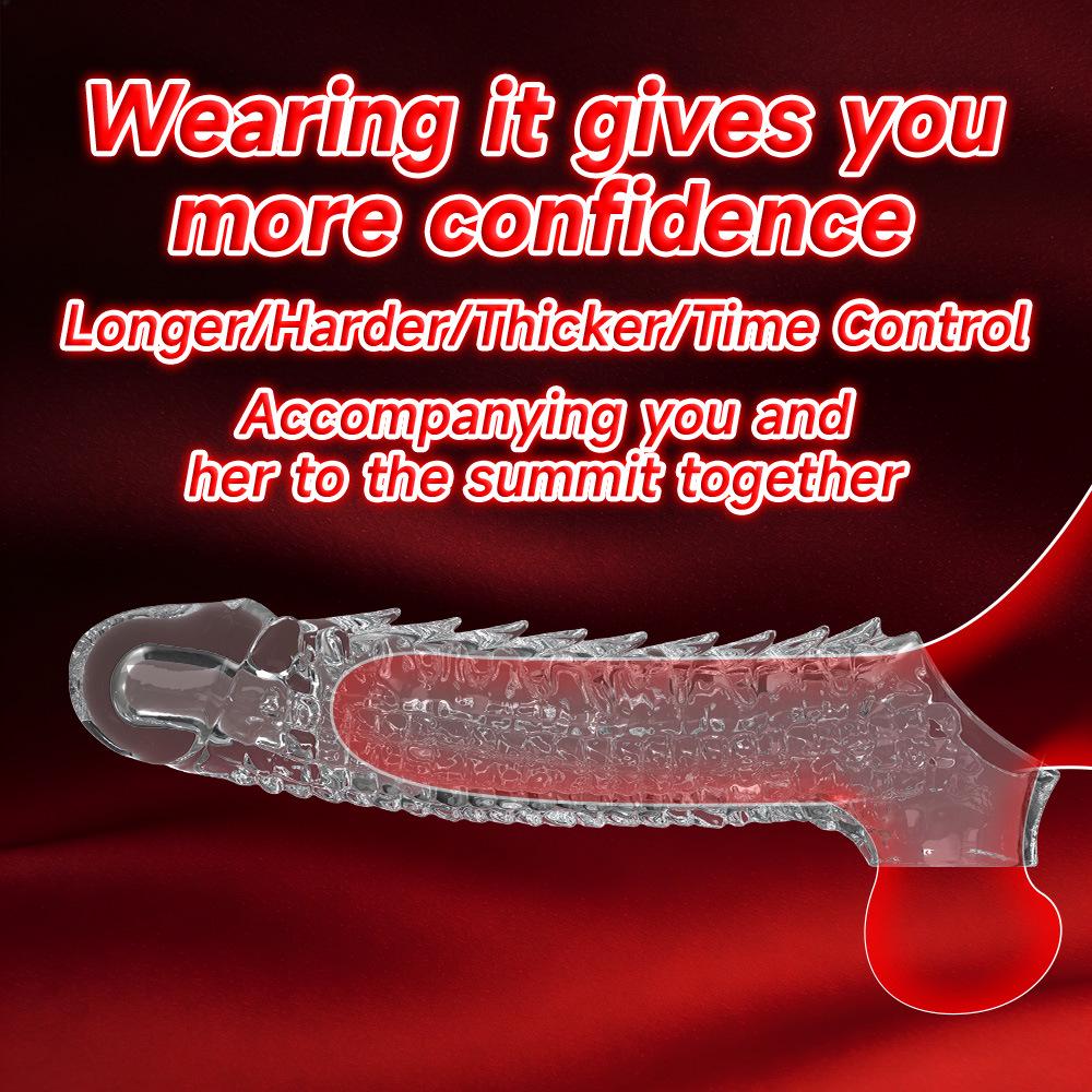 Imperial Crocodile Wolf Fang Extended Vibrating Condom - Men's Intimate Wear