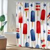American Flag Ice Cream Shower Curtain, Waterproof & Mildew-Resistant Bath Curtain With Patriotic Design, Perfect For Home Decor