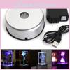 7 Led Round Colorful Rotating Crystal Light Base Electric Battery Display Stand