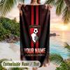 Beach Towel Bournemouth Football Print Custom Name Text Soft Towel for Swimming Pool
