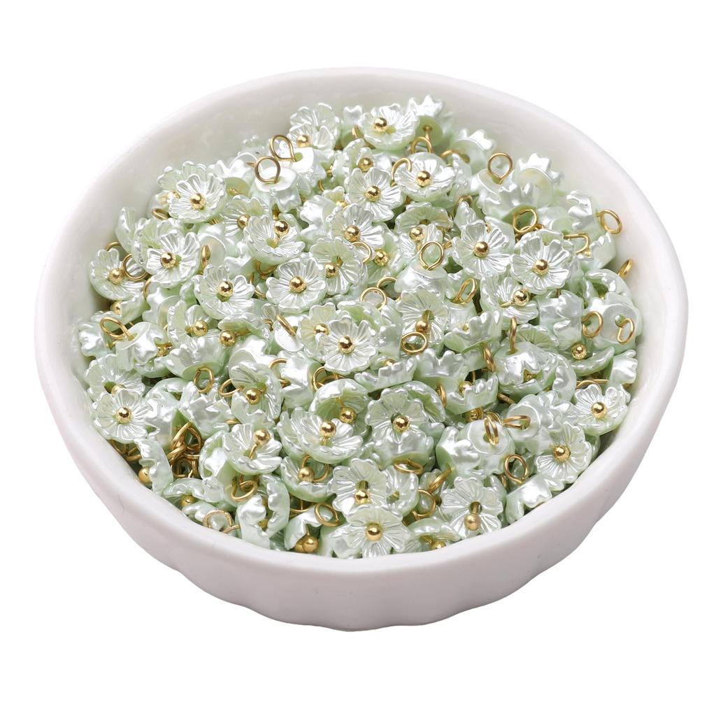 Resin Charms Imitation Pearl Preserving Mini Flower Pendant For Jewelry Making Accessories
