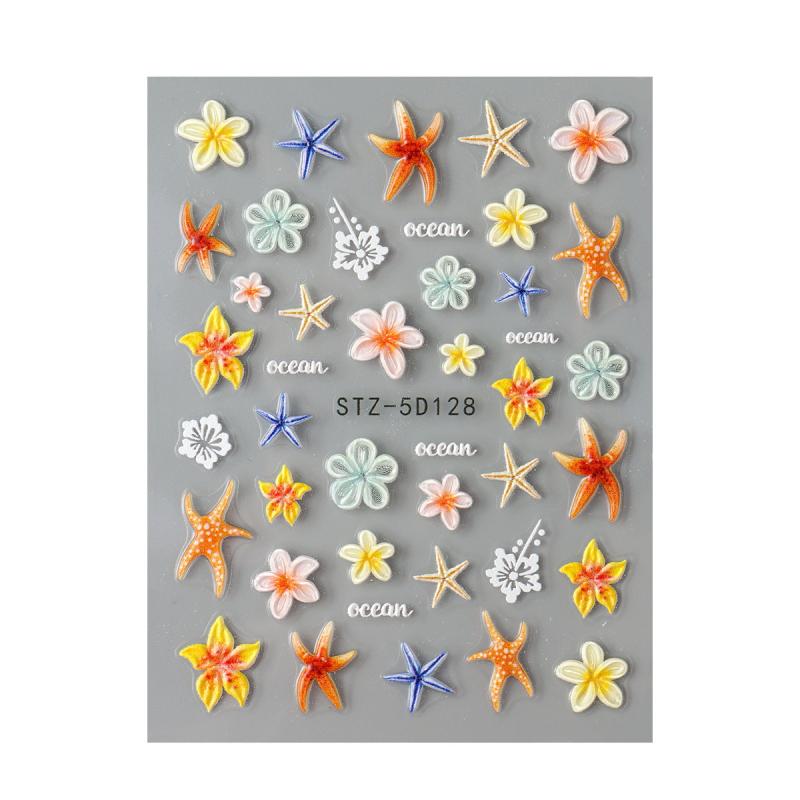 

1 Sheet 5D Diamond Colorful Flower Nail Art Stickers Exquisite Kawaii Acrylic Nail Decoration Decals Diy Adhesive Accessories