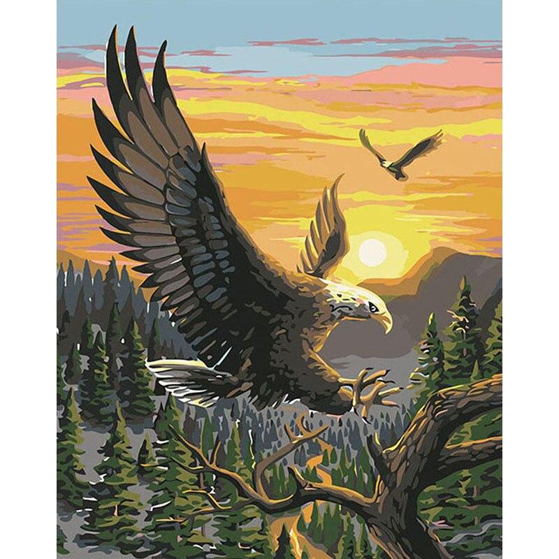 5D DIY diamantová malba Eagle Diamantové vyšívání Zvířecí křížový steh Kamínky Plný kulatý vrták Řemesla Domácí dekorace Dárek