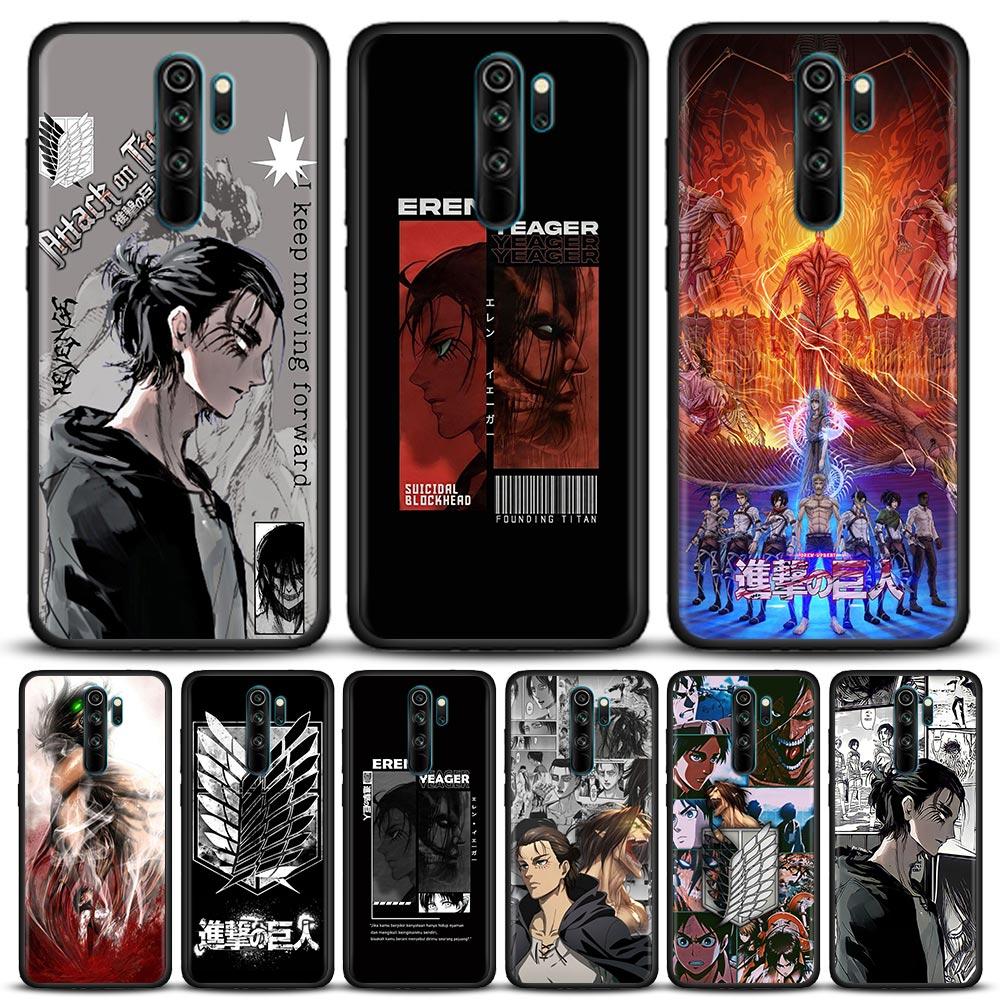 Anime Attack On Titan Eren Yeager Silicone Phone Case For Xiaomi Redmi Note 9 9T 10 10s 11 11s 11E 8 7 Poco M3 M4 Pro Cover Case