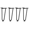 VidaXL Pieds en épingle à cheveux pour table basse 4 pièces Noir 30 cm Acier massif 4012416