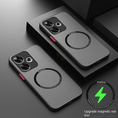 Do etui Xiaomi POCO M6 Pokrowiec POCO M6 Metalowy pierścień do Magsafe Magnetyczny antypoślizgowy Matowy ochraniacz telefonu Pokrowiec POCO M6 4G