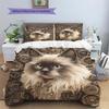 Gear Cat  Pattern Bedding Quilt Set Quilt Cover Pillowcase Home Decoration  Gift (1 * duvet cover + 2 * pillowcase, without core)