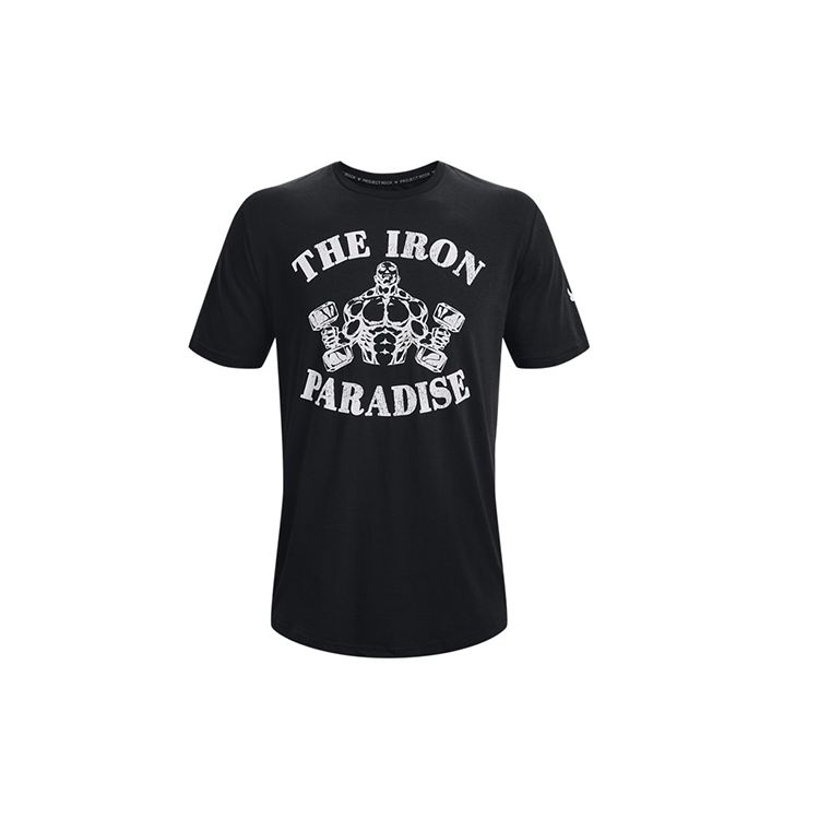 

Спортивная футболка с короткими рукавами Under Armour Project Rock Training, мужские топы, черные 1373748-001 S