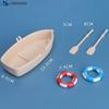 1 Set Plastic Fishing Boat Model Mini Simulated Dollhouse Ornaments Miniature Fishing Boat Kit
