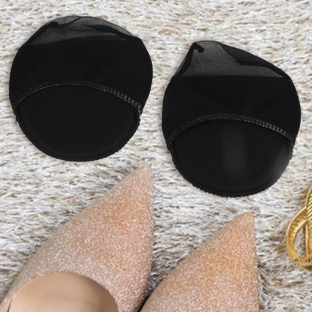 1 Pair of Hidding Non Slip High Heel Forefoot Pad Cushion Foot Care Tool (Black)