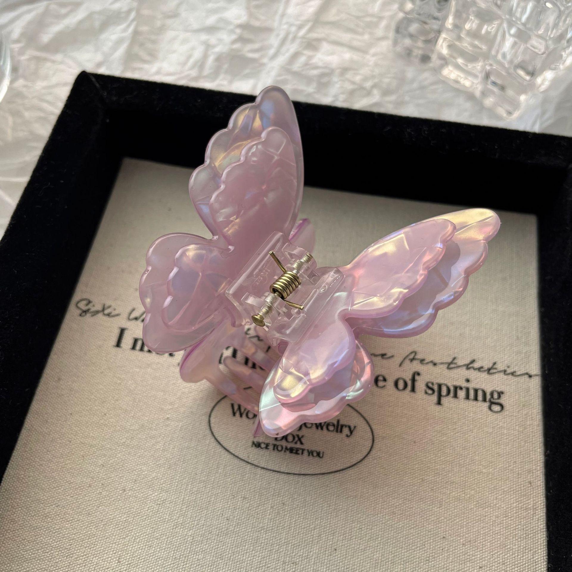 

1/6 шт. Фэнтези Супер Фея Бабочка Двойной Захват Клип Женский Ацетат Зажим для Волос Акула Полузавязанное Украшение для Волос Захват для Волос