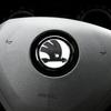 for SKODA 1Pcs 46mm Car Interior Kodiaq Yeti Rapid Spaceback Fabia 1 2 Karoq Octavia A5 RS Superb Steering Wheel Emblem Stickers