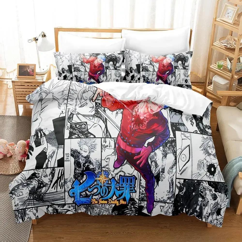 Escanor The Seven Deadly Sins Bedding Set Single Twin Full Queen King Size Bed Set Adult Kid Bedroom Duvet cover Sets 3D Anime