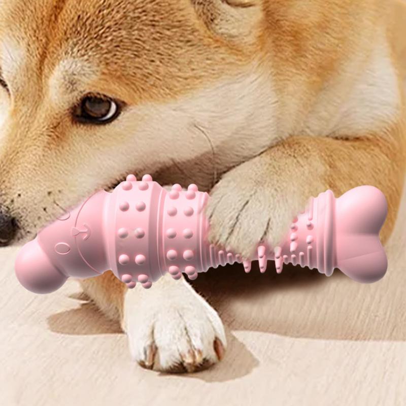 Pet Chew Toy Soft Rubber Bite-resistance Bone Shape Teeth Grinding Chewing Interactive Toys for Small Dogs Training Pet Supplies