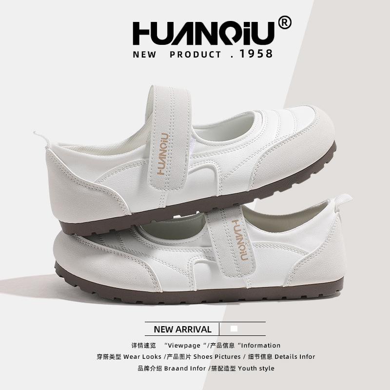 Global Velcro Mary Jane Shoes KMXFX80226 Summer New Round Head Single Shoes Flat Versatile Casual Shoes Women