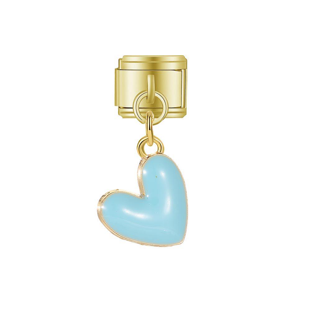 Handmade Italian Crystal Heart Necklace & Bracelet Charm Set