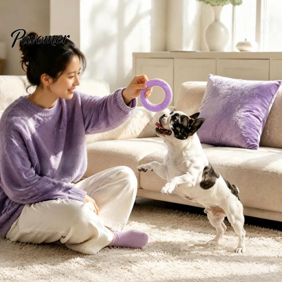 Flexible TPR Teeth Cleaning Toy Dog Cooling Chew Toy, Popsicle Ice Freezer Donut Shape Interactive Training Reusable Freeze for Summer Heat