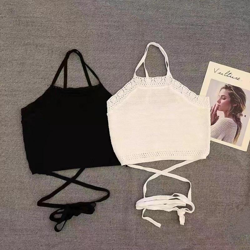 New Summer Hot Girl Sexy Knitted Vest Wearing Outside and Inside Slim Strap Strap Top for Women