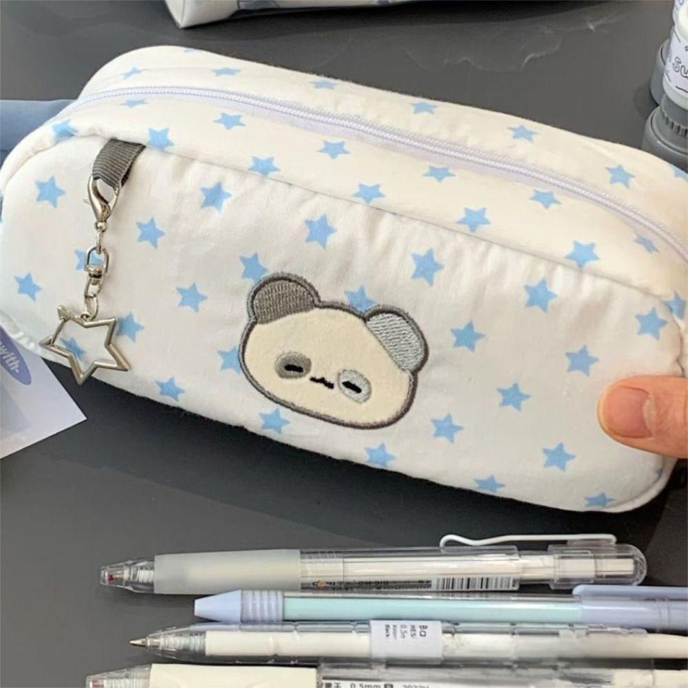 

1 Piece Cute Stars Pencil Case Large Capacity Multifunctional Pencil Pouch Pen Box Stylish Practical for School Students Office