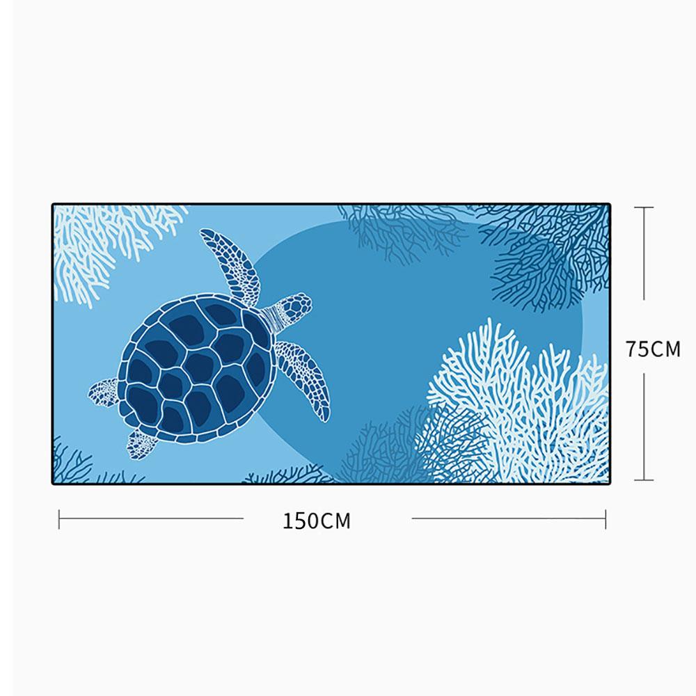 150*75cm Beach Towel Oversized Tropical Blue Microfiber Sand Free Beach Towel