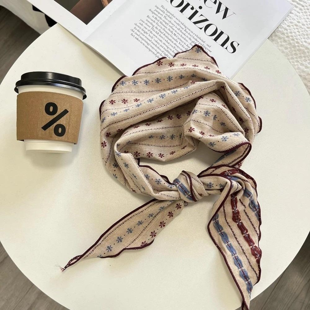 New Soft Triangle Scarf Cashew Print Floral Decorative Scarves Neck Head Scarves Long Cotton Linen Bandanas Shawl Headband