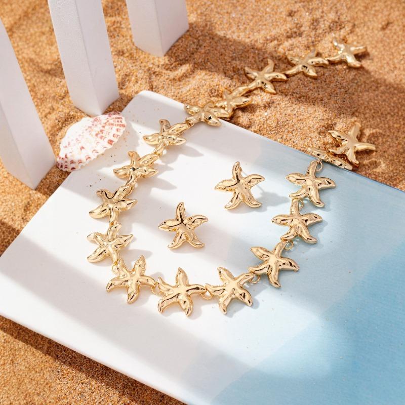 

Starfish resort style minimalist versatile elegant women s jewelry set золотой