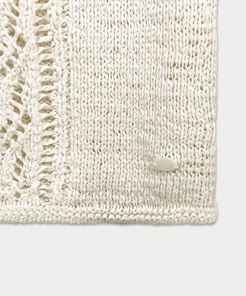 Sseomweeobeoteo Leaf Cotton Sleeveless Knit - Ivory