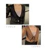 [Pro Dance] ProDance Chest Ribbon Brown Ballet Tops Adults Mesh