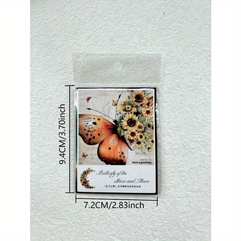 1pack/30pcs Butterfly, Moon & Floral Collage Waterproof Stickers For Diy Notebook Decoration, Scrapbooking, Photo Album Back To School