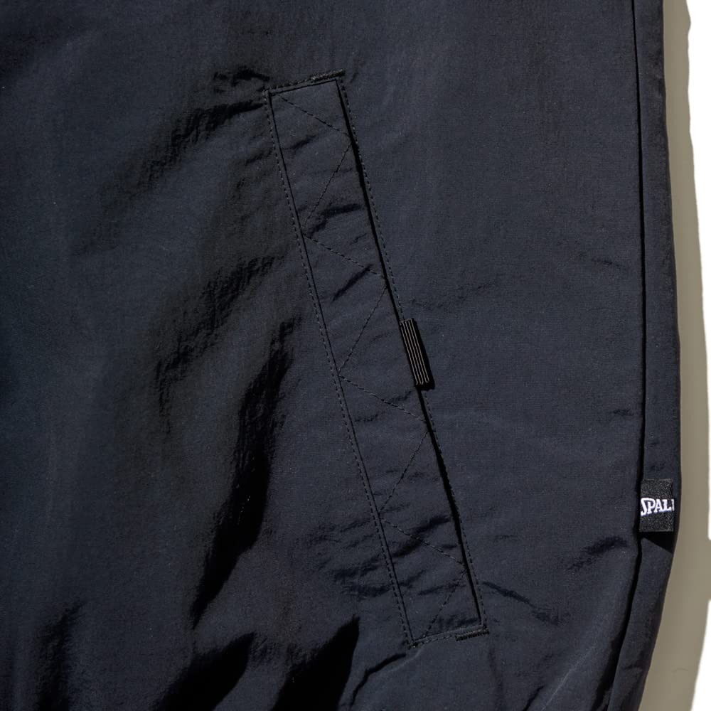 SPALDING Basketball Courtside Fabric Jacket, SMJ22140, Black, Size Small