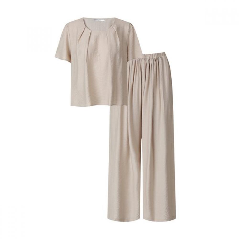Ggpx New York Round Dart Neck Blouse And Pants Setup Gq4st002f