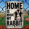 Funny Rabbit Metal Wall Tin Sign Home Decor for Living Room Bathroom Bedroom