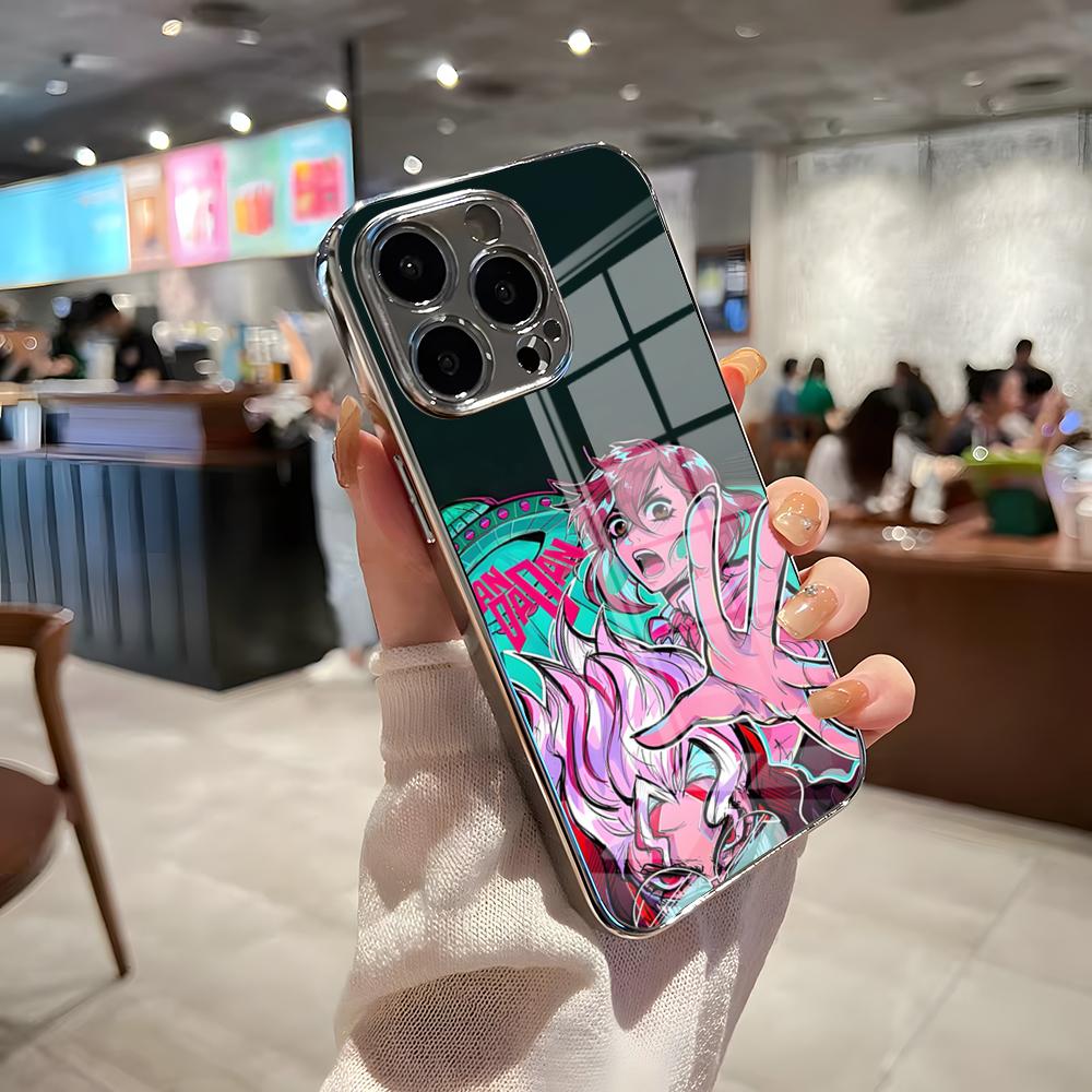Anime Dandadan Phone Case For IPhone 17 Pro Max 15 Pro 16 14 Plus 12 13 Mini 11 Pro Shockproof Electroplated Glass Cover