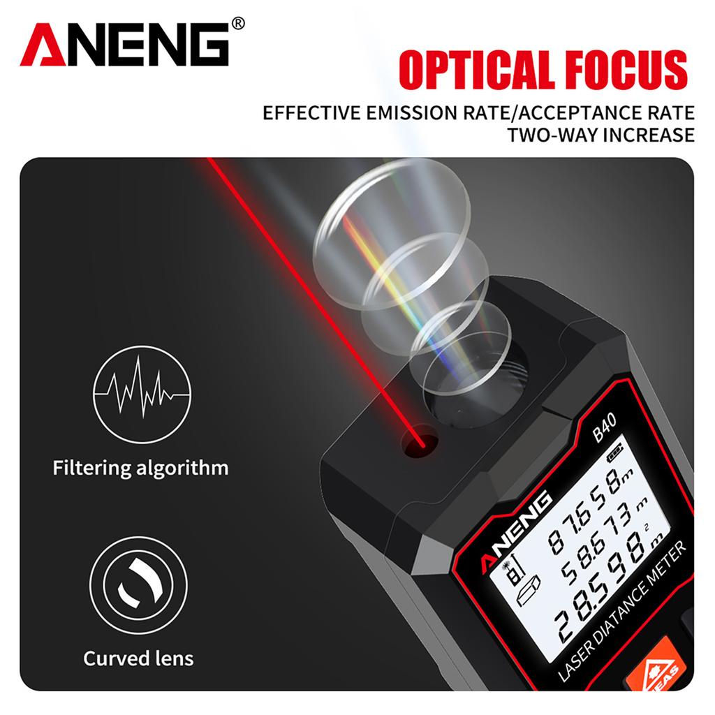 ANENG B60 Laser Distance Meter Handheld Mini Distance Meter Multi Functional Laser Range Finder 40-100M Range Measuring Tools