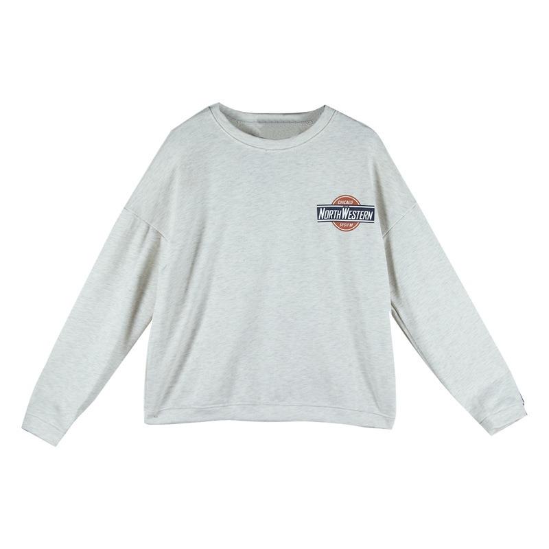 Printed Long Sleeved Sweatshirt with Loose Fitting  Top