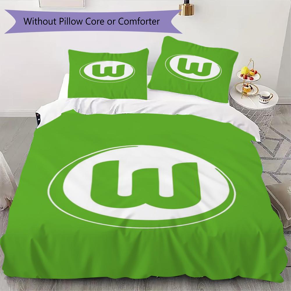 

VfL Wolfsburg Pattern Bedding uilt Set uilt Cover Pillowcase Home Decoration Birthday Gift (1 * duvet cover + 2 * pillowcase without core)100 135x200cm