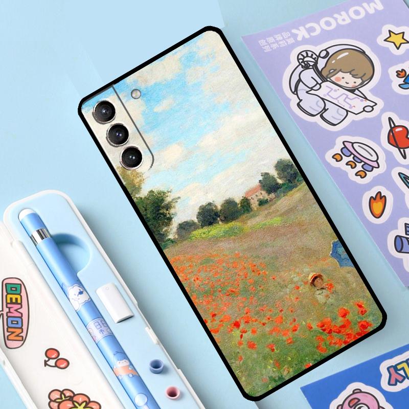 Claude Monet Garden Lotus Bridge Case For Samsung Galaxy S23 S22 S21 Ultra S20 FE S9 S10 Note 10 Plus Note 20 Ultra Full Cover