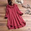 Women Top Loose Checked Long Sleeves Pullover Drawstring Dress Up Hooded A-line Plus Size Fall Shirt Female Clothes