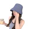 Japanese Fisherman Hat for Women In Summer New Style Small Fresh Plaid Curly Sun Protection Hat Wide Brim Small Basin Hat