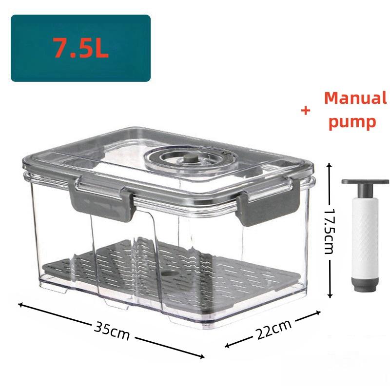 

Пластиковый вакуумный ящик для хранения объемом 1,5/2,5/7,5 л поставляется с ручным насосом, герметичным для сохранения свежести, и контейнером для хранения с указанием времени хранения.