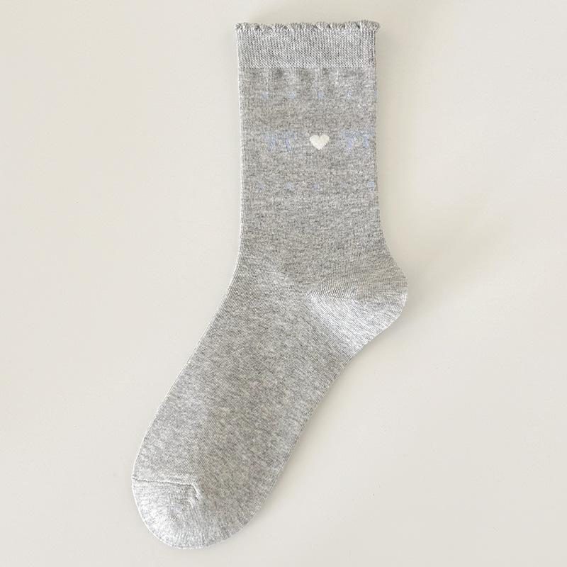 Socks Pure Cotton Tube Socks Season Idea Yarn Bow Love Cute Lace Cotton Stacking Socks