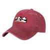Panda Bear Design Washed Canvas Baseball Cap Unisex Adjustable Hat Casual Streetwear Style Comfortable Fit for Everyday Wear