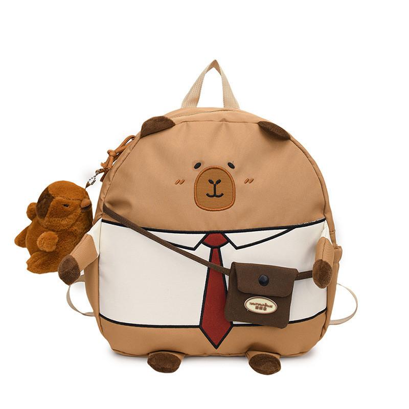 Cartoon Cute Capybara Water Pig Backpack Girl Children Durable Polyester Bags