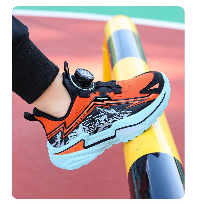 2025 Boys' Waterproof Leather Running Shoes - Non-slip, Trendy Autumn/Winter Style for Kids