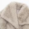Women's Fall Winter Faux Fox Fur Jacket Fashionable Turn-down Collar Coat Luxurious Cozy Solid Color Overcoat