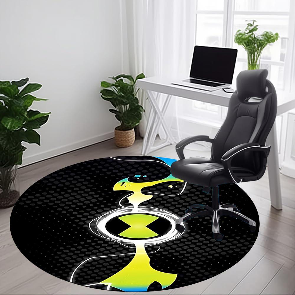 1PC Ben10 Office Round Rug, Non-slip, Soft and Durable Office Rug for Interior Decoration, Perfect for Office yy250915110
